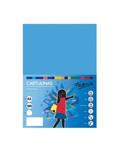 Lot de 25 feuilles de papier cartonné Fabrisa 180 g/m² - Format A3 - Bleu turquoise