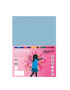 Lot de 25 feuilles de papier cartonné Fabrisa 180 g/m² - Format A3 - Bleu clair