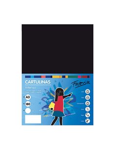 Lot de 25 feuilles de papier cartonné Fabrisa 180 g/m² - Format A3 - Couleur noire