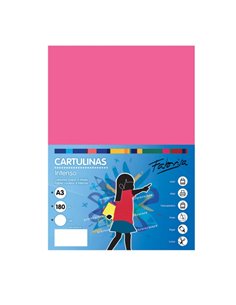 Lot de 25 feuilles de papier cartonné Fabrisa 180 g/m² - Format A3 - Couleur fuchsia