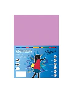 Lot de 25 feuilles de papier cartonné Fabrisa 180 g/m² - Format A3 - Couleur lilas