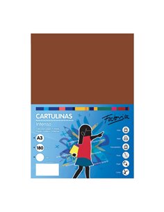 Lot de 25 feuilles de papier cartonné Fabrisa 180 g/m² - Format A3 - Marron