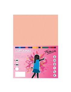 Paquet de 50 feuilles de papier cartonné Fabrisa 180 g/m² - Format A4 - Couleur saumon