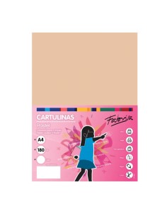 Paquet de 50 feuilles de papier cartonné Fabrisa 180 g/m² - Format A4 - Couleur vanille