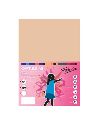 Paquet de 50 feuilles de papier cartonné Fabrisa 180 g/m² - Format A4 - Couleur vanille