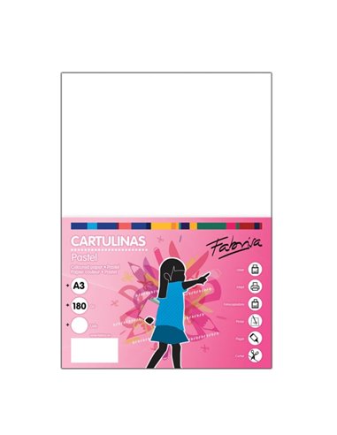 Lot de 25 feuilles de papier cartonné Fabrisa 180 g/m² - Format A3 - Blanc