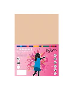 Lot de 25 feuilles de papier cartonné Fabrisa 180 g/m² - Format A3 - Couleur vanille