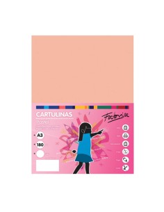 Paquet de 25 feuilles de papier cartonné Fabrisa 180 g/m² - Format A3 - Couleur saumon