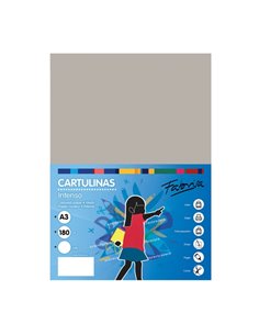 Lot de 25 feuilles de papier cartonné Fabrisa 180 g/m² - Format A3 - Gris