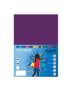 Lot de 25 feuilles de papier cartonné Fabrisa 180 g/m² - Format A3 - Couleur violet