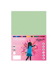Lot de 25 feuilles de papier cartonné Fabrisa 180 g/m² - Format A3 - Vert clair