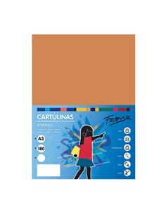 Lot de 25 feuilles de papier cartonné Fabrisa 180 g/m² - Format A3 - Marron clair