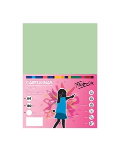 Paquet de 50 feuilles de papier cartonné Fabrisa 180 g/m² - Format A4 - Vert clair
