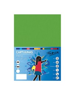 Paquet de 50 feuilles de papier cartonné Fabrisa 180 g/m² - Format A4 - Vert vif