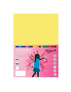 Paquet de 50 feuilles de papier cartonné Fabrisa 180 g/m² - Format A4 - Jaune