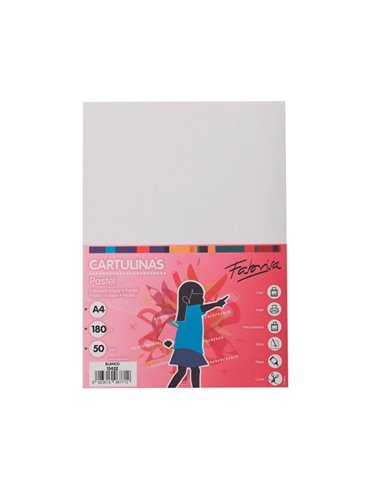 Paquet de 50 feuilles de papier cartonné Fabrisa 180 g/m² - Format A4 - Blanc