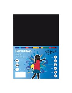 Paquet de 50 feuilles de papier cartonné Fabrisa 180 g/m² - Format A4 - Couleur noire