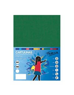 Paquet de 50 feuilles de papier cartonné Fabrisa 180 g/m² - Format A4 - Couleur vert foncé