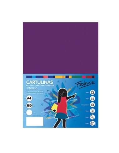 Paquet de 50 feuilles de papier cartonné Fabrisa 180 g/m² - Format A4 - Couleur violet