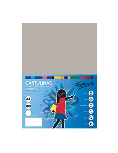 Paquet de 50 feuilles de papier cartonné Fabrisa 180 g/m² - Format A4 - Couleur grise