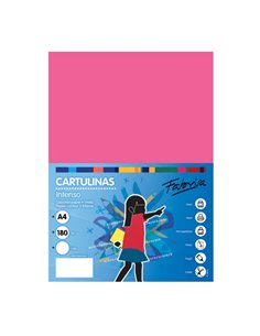 Paquet de 50 feuilles de papier cartonné Fabrisa 180 g/m² - Format A4 - Couleur fuchsia