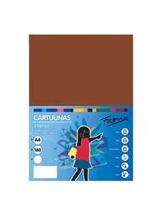 Paquet de 50 feuilles de papier cartonné Fabrisa 180 g/m² - Format A4 - Couleur marron
