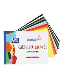 Bloc de 10 feuilles cartonnées colorées Oxford, format A4+, 170 g, couleurs assorties