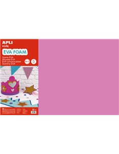 Apli Goma Eva Rosa 600x400 - 5 feuilles de mousse souple et flexible