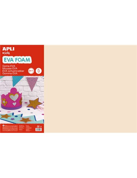 Apli Goma Eva Piel 600x400mm - 5 feuilles de haute qualité faciles à découper