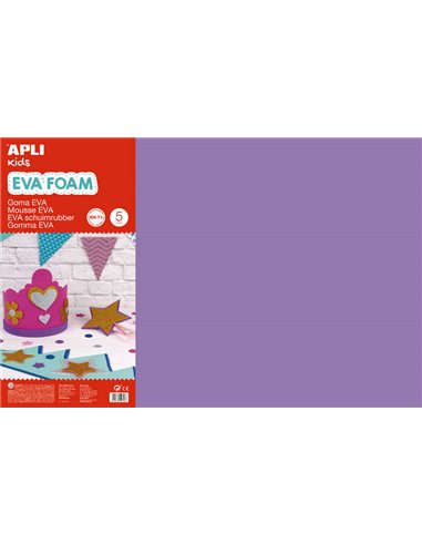 Apli Goma Eva Lila 600x400 - 5 feuilles de mousse souple et flexible