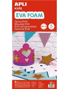 Pack de 5 mousses EVA Apli 600 x 400 mm - Épaisseur 2 mm - Imperméables - Thermoformables - Couleur blanche