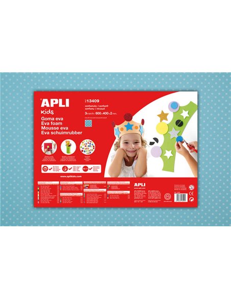 Feuilles de mousse EVA imprimées à pois 600 x 400 mm - 3 feuilles de haute qualité et durables