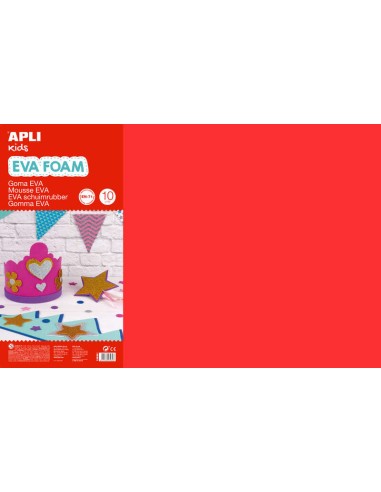 Apli Goma Eva Multicolor 600x400 - 10 feuilles larges et flexibles - Idéal pour travaux manuels et scolaires
