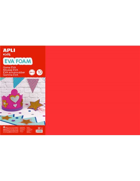 Apli Goma Eva Multicolor 600x400 - 10 feuilles larges et flexibles - Idéal pour travaux manuels et scolaires