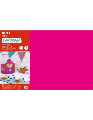 Apli Goma Eva Fuchsia 600x400 - 5 feuilles larges et flexibles