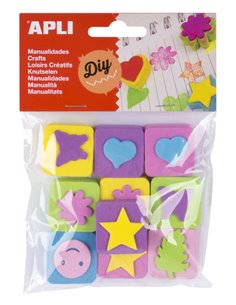 Tampons en caoutchouc Apli Mini Eva - 10 unités - Idéal pour l'artisanat et la décoration