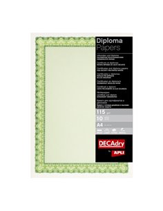 Pack de 25 feuilles de papier certifié Apli - Motif coquillage - 115 g - Idéal pour certificats et diplômes - Compatible avec im