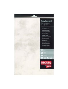 Pack de 25 feuilles de papier texturé marbré Apli - Idéal pour impressions spéciales - Compatible avec les imprimantes jet d'enc