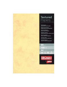 Pack de 100 feuilles de papier texturé effet marbre Apli - Idéal pour impressions spéciales - Compatible avec imprimantes jet d'