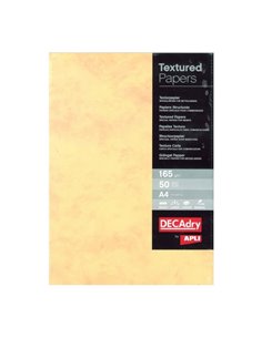Pack de 50 feuilles de papier texturé marbré Apli - Idéal pour impressions spéciales - Compatible avec les imprimantes jet d'enc