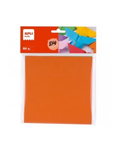 Lot de 50 feuilles de papier origami Apli - Couleur recto verso - Couleurs assorties
