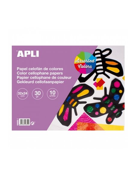 Bloc de papier cellophane Apli - Idéal pour les loisirs créatifs et le scrapbooking - Couleurs assorties