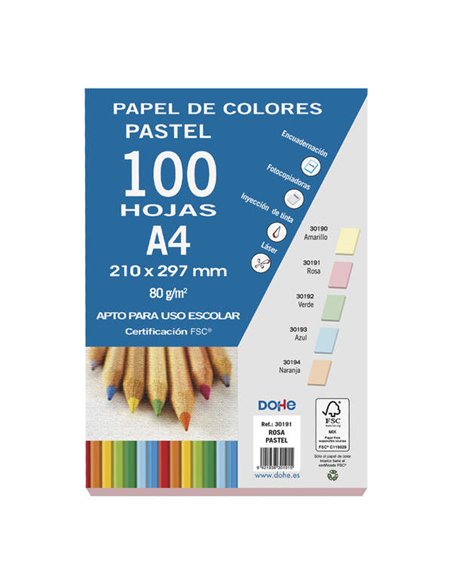 Papier multifonction Dohe couleur pastel - 80 g - Convient aux photocopieurs, imprimantes laser et jet d'encre - Idéal pour une 