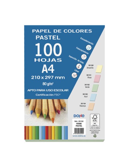 Papier multifonction Dohe couleur pastel - 80 g - Convient aux photocopieurs et imprimantes - Idéal pour une utilisation scolair
