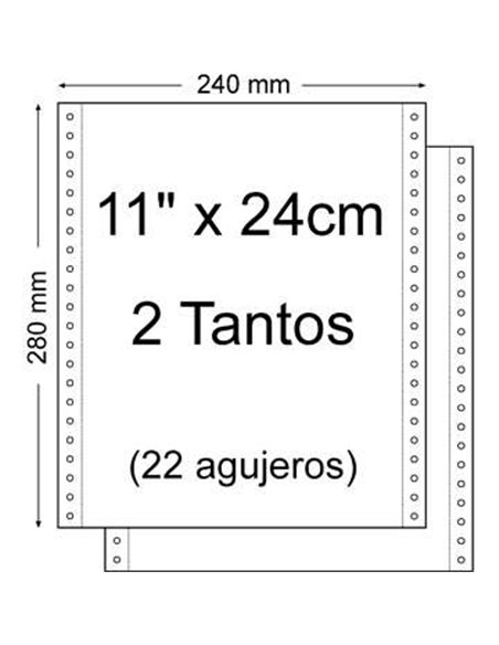 Papier continu 11" x 240 mm - Paquet de 2 - Paquet de 1 500 unités - Couleur blanche
