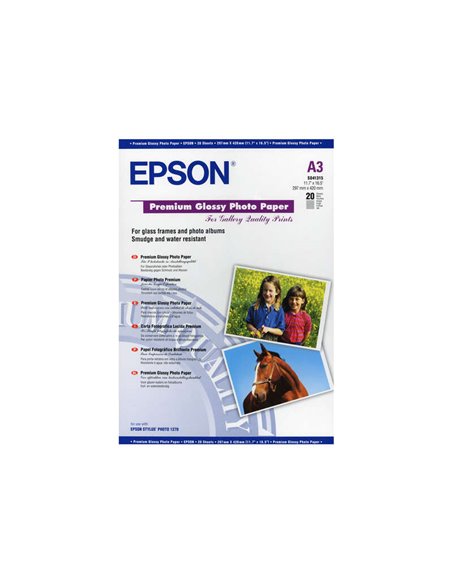 Papier photo Epson C13S041315 A3 255 g - Finition brillante - 20 feuilles - pour imprimantes jet d'encre