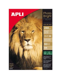 Pack de 60 feuilles de papier photo Apli Photobright A4 240 g/m² - Finition brillante