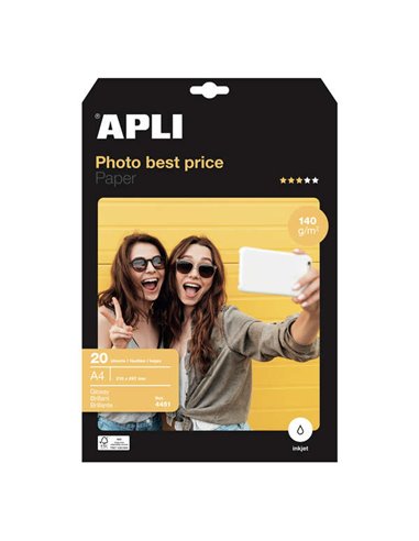 Papier photo Apli Photobasic A4 140 g, 20 feuilles