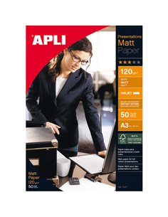 Papier photo mat Apli A3 120 g, 50 feuilles