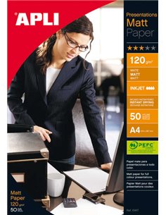 Papier photo mat Apli A4 120 g, 50 feuilles